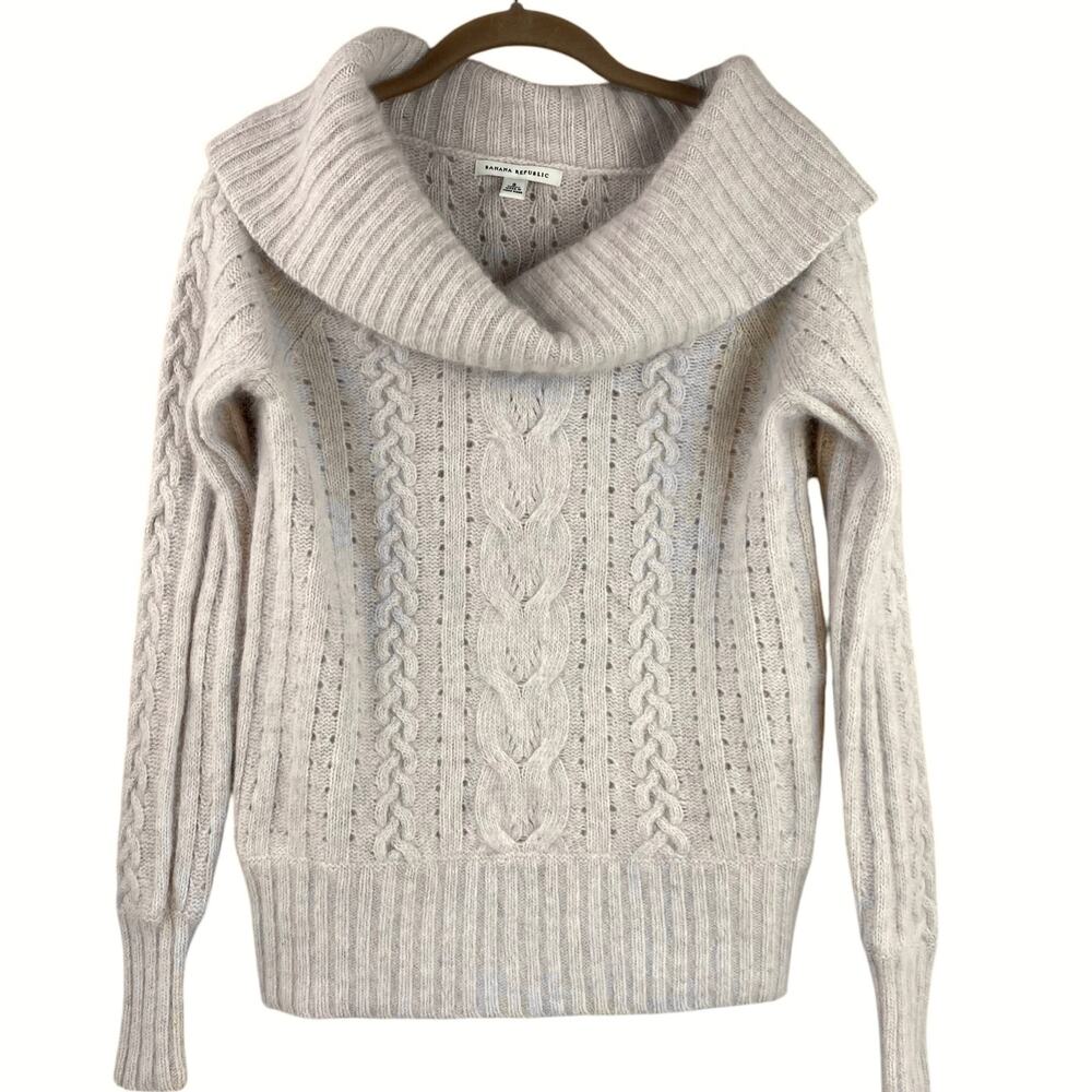 Banana Republic Angora Lambswool Cable Knit Sweater Size S New Without Tag